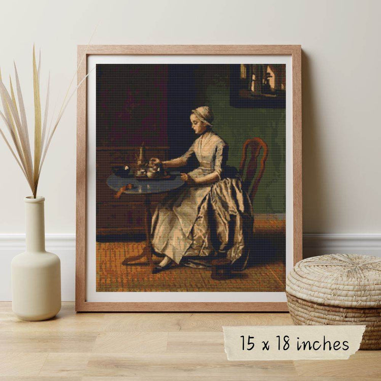 The Chocolate Girl Cross Stitch Kit - Premium Cross Stitch Kit - Jean Etienne Liotard