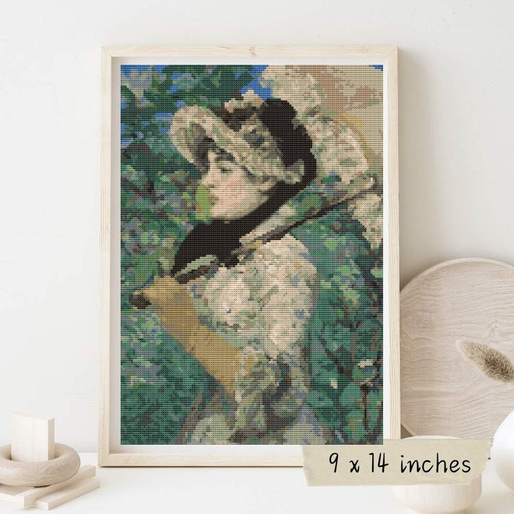 Jeanne Cross Stitch Kit - Premium Cross Stitch Kit - Edouard Manet