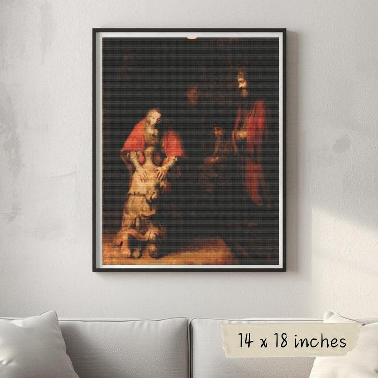 Return of the Prodigal Son Cross Stitch Kit - Premium Cross Stitch Kit - Rembrandt Harmenszoon van Rijn