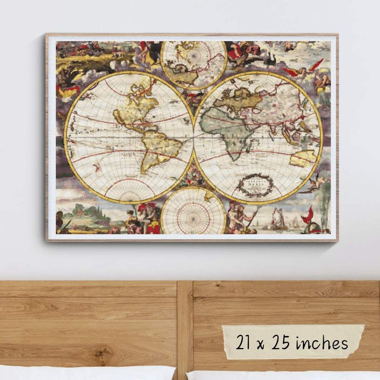 Nova Orbis Tabula Cross Stitch Pattern - Premium Cross Stitch Pattern - Frederick de Witt