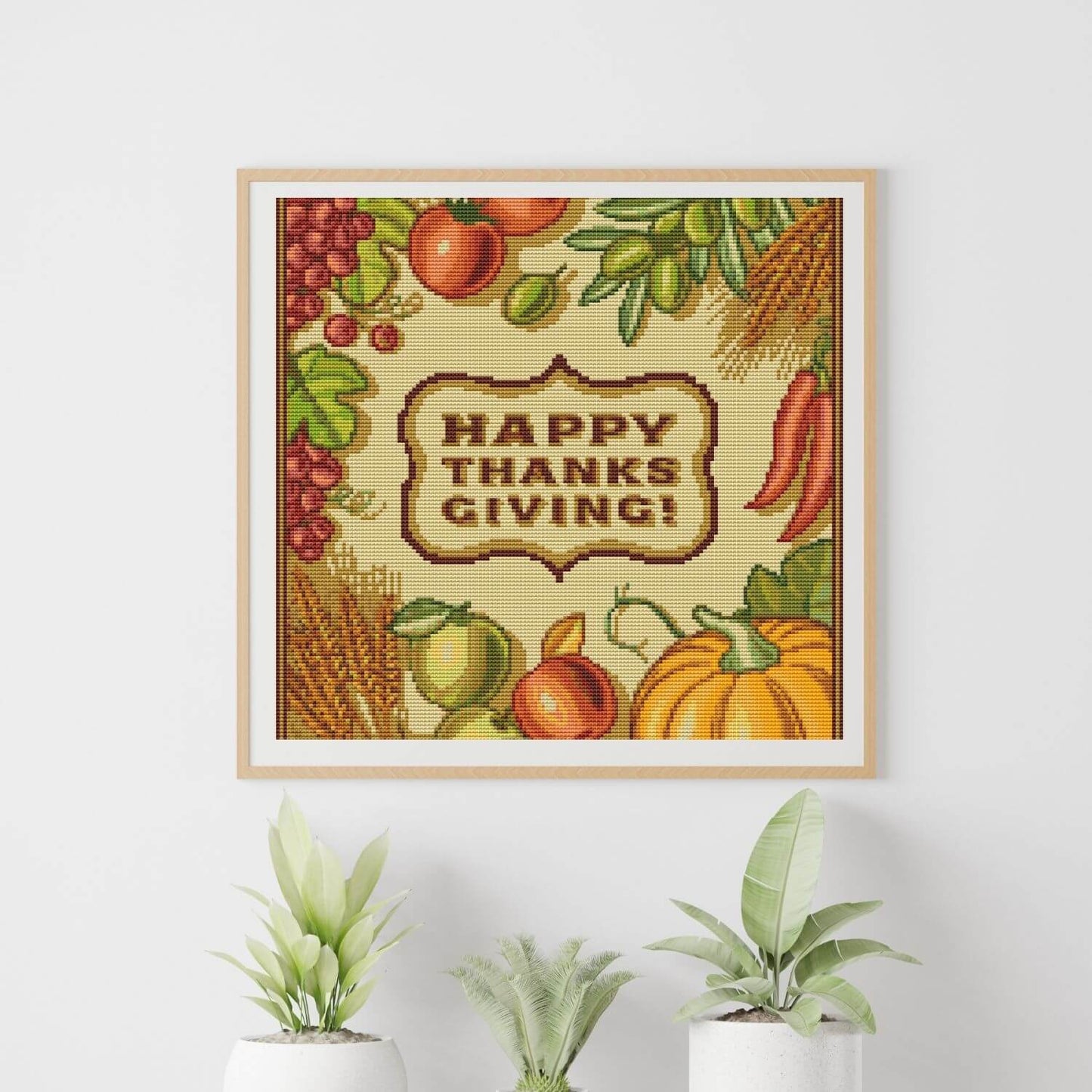 Happy Thanksgiving Cross Stitch Pattern - Premium Cross Stitch Pattern - The Art of Stitch