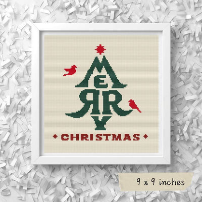 Merry Christmas Cross Stitch Pattern