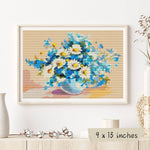 Daisies in a Sea of Blue Cross Stitch Kit