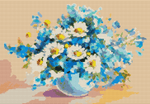 Daisies in a Sea of Blue Cross Stitch Pattern by The Art of Stitch