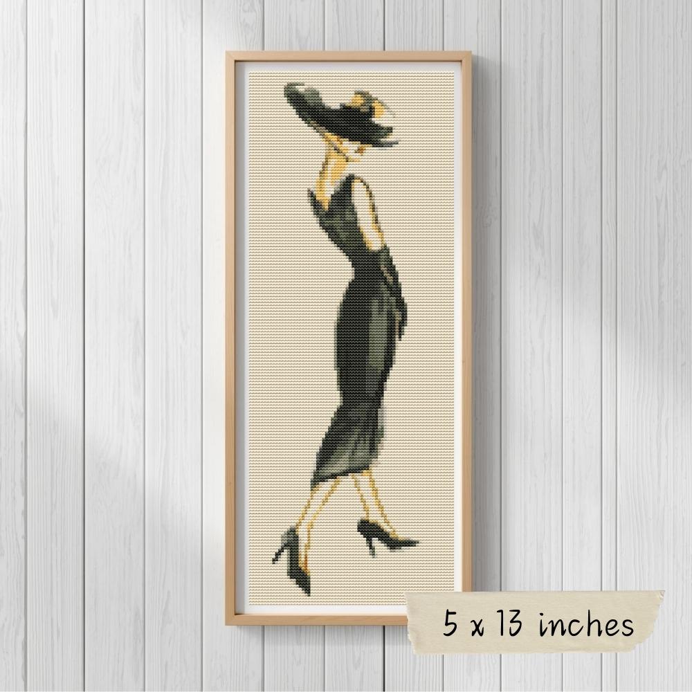 Lady in Black Cross Stitch Pattern