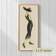 Lady in Black Cross Stitch Pattern