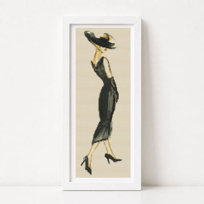 Lady in Black Cross Stitch Kit
