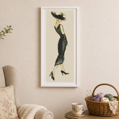 Lady in Black Cross Stitch Pattern - Premium Cross Stitch Pattern - The Art of Stitch