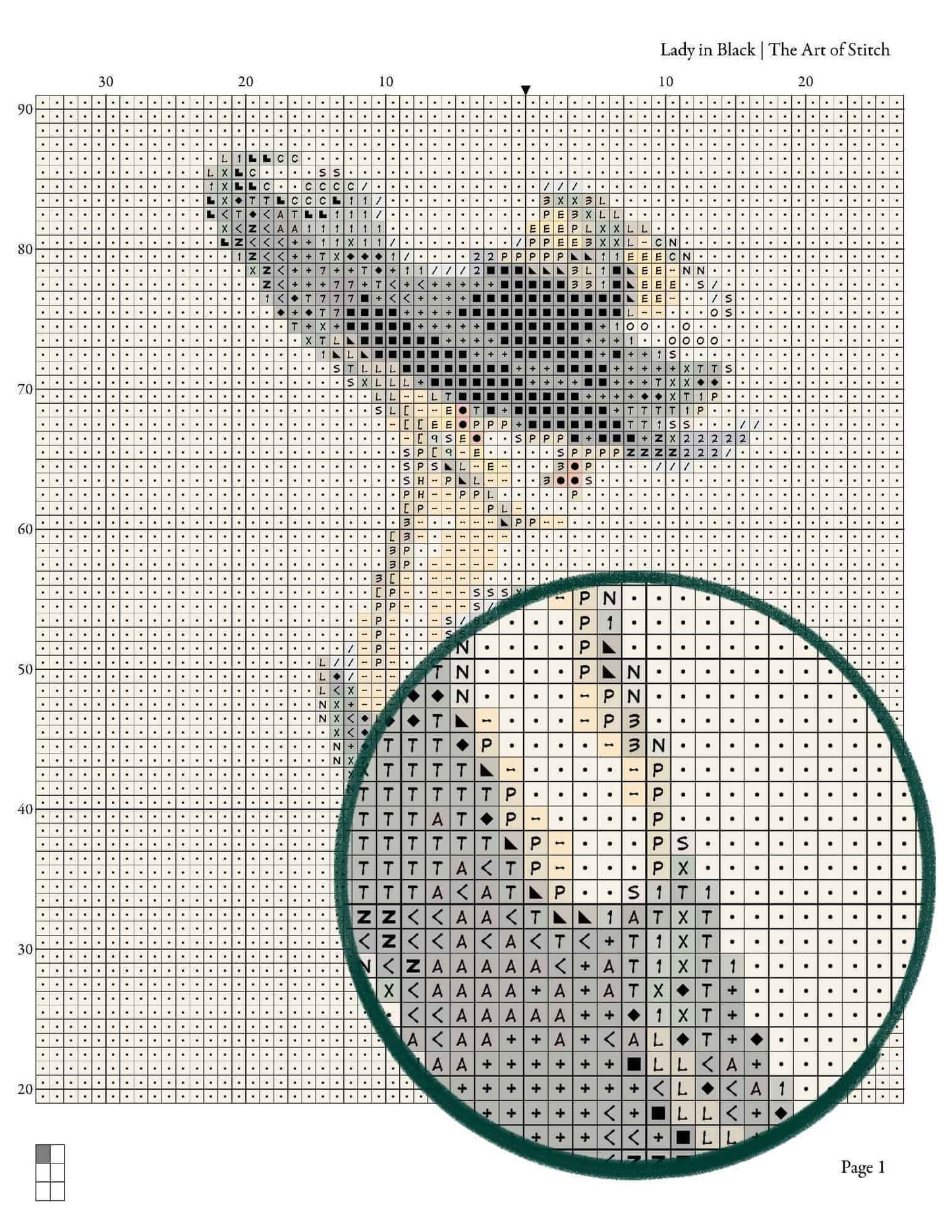 Lady in Black Cross Stitch Kit - Premium Cross Stitch Kit - The Art of Stitch