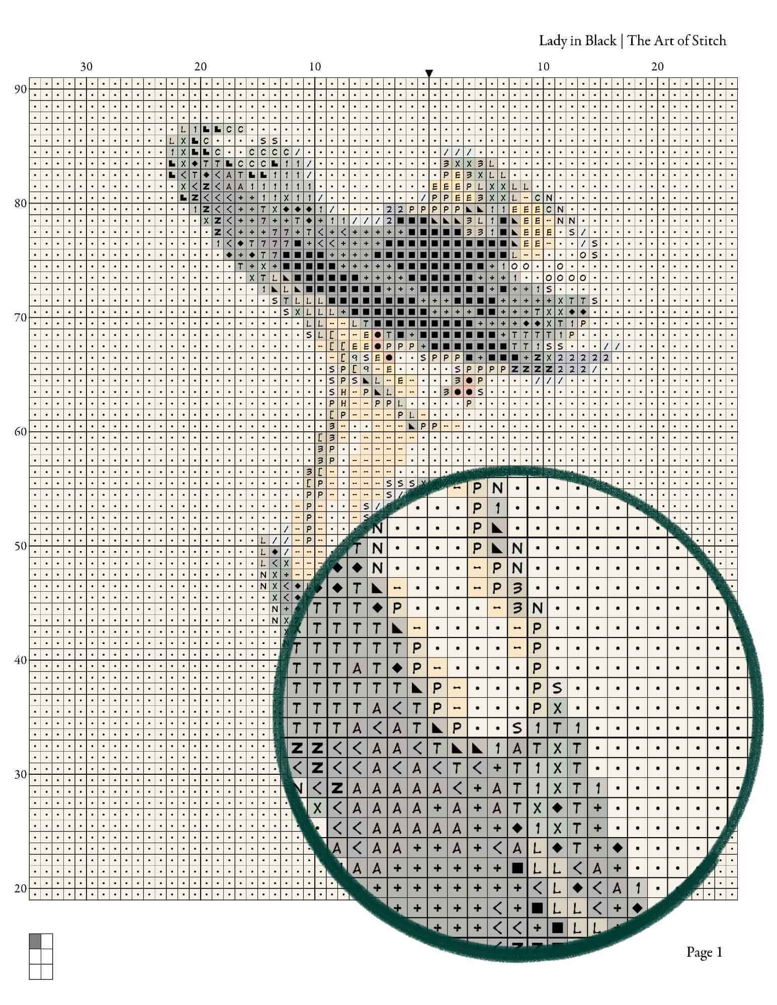 Lady in Black Cross Stitch Kit - Premium Cross Stitch Kit - The Art of Stitch