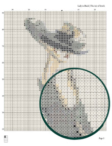 Lady in Black Cross Stitch Kit - Premium Cross Stitch Kit - The Art of Stitch
