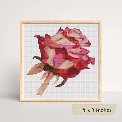 Red Rose Cross Stitch Pattern