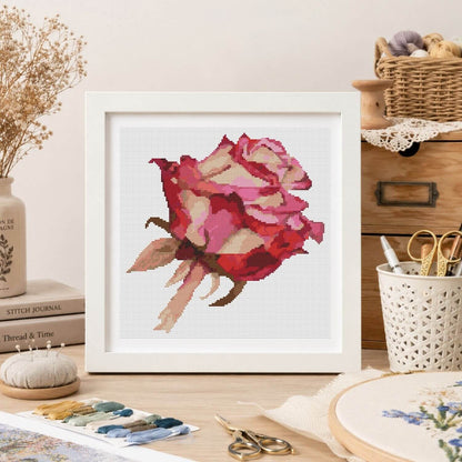 Red Rose Cross Stitch Pattern - Premium Cross Stitch Pattern - The Art of Stitch