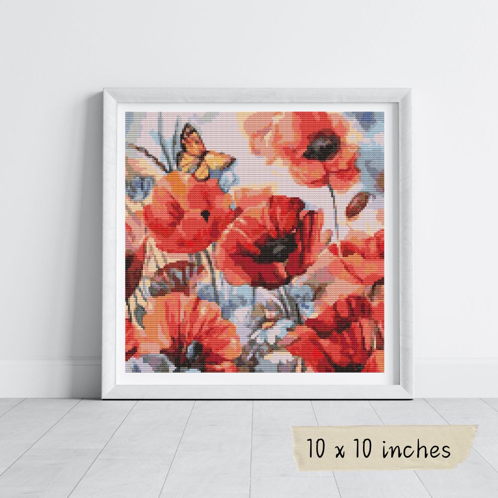 Poppies in Bloom Cross Stitch Kit | The Art of Stitch