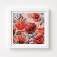Poppies in Bloom Cross Stitch Kit - Premium Cross Stitch Kit - The Art of Stitch
