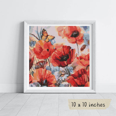 Poppies in Bloom Cross Stitch Kit