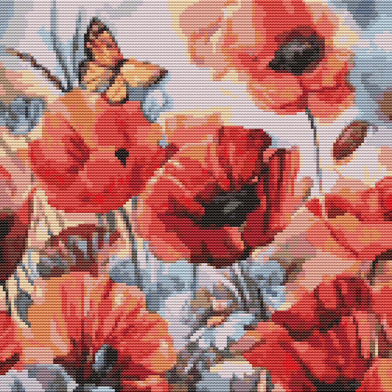 Poppies in Bloom Cross Stitch Pattern | The Art of Stitch