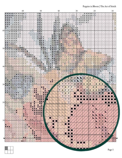 Poppies in Bloom Cross Stitch Pattern - Premium Cross Stitch Pattern - The Art of Stitch