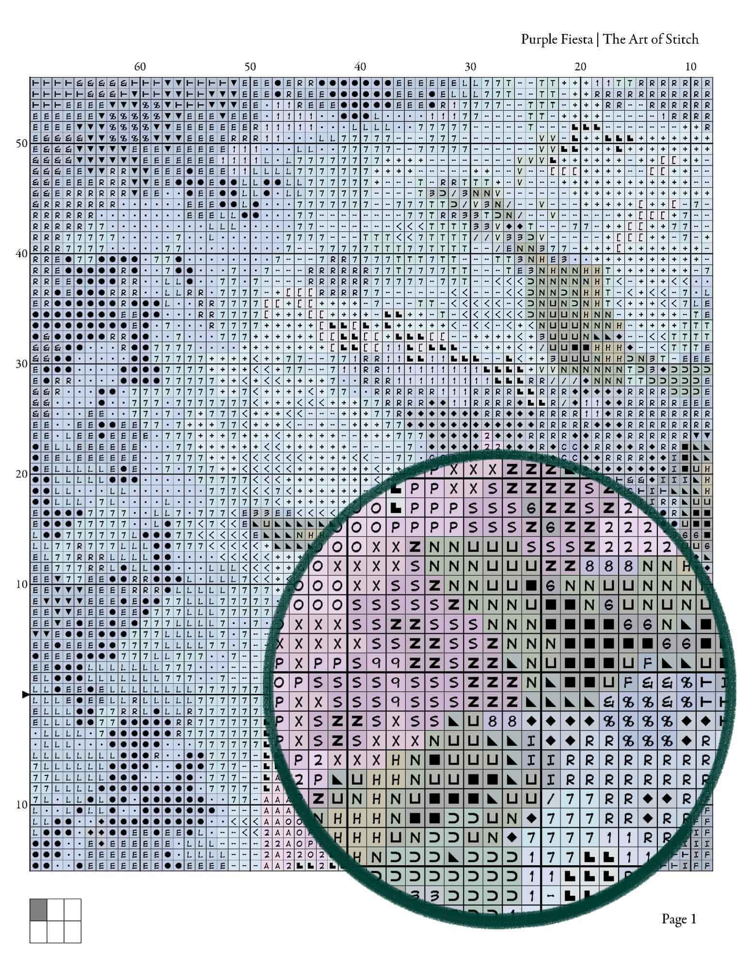 Purple Fiesta Cross Stitch Kit - Premium Cross Stitch Kit - The Art of Stitch