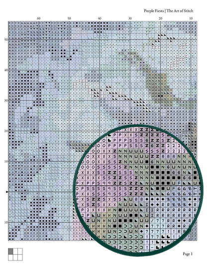 Purple Fiesta Cross Stitch Kit - Premium Cross Stitch Kit - The Art of Stitch