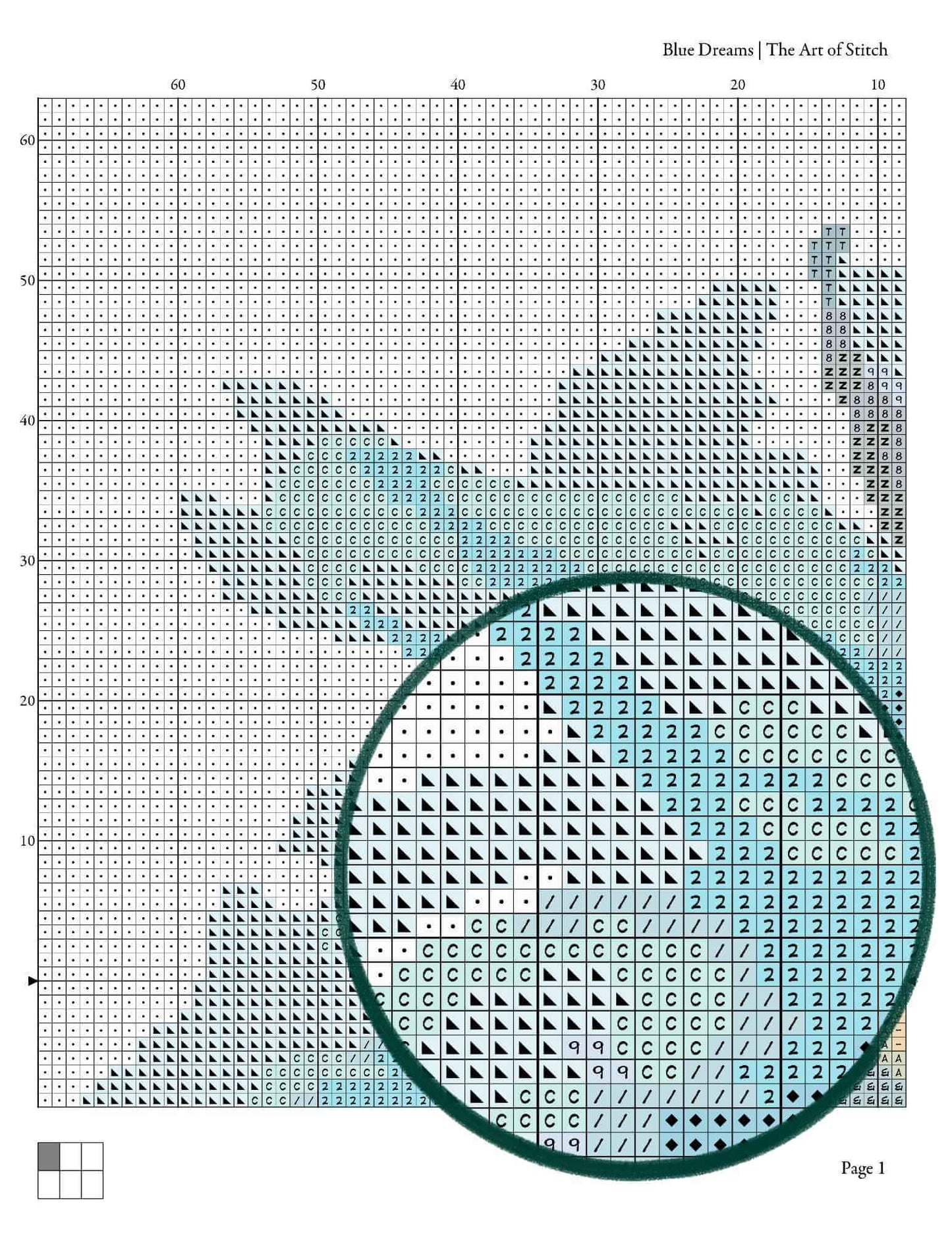 Blue Dreams Cross Stitch Kit - Premium Cross Stitch Kit - The Art of Stitch