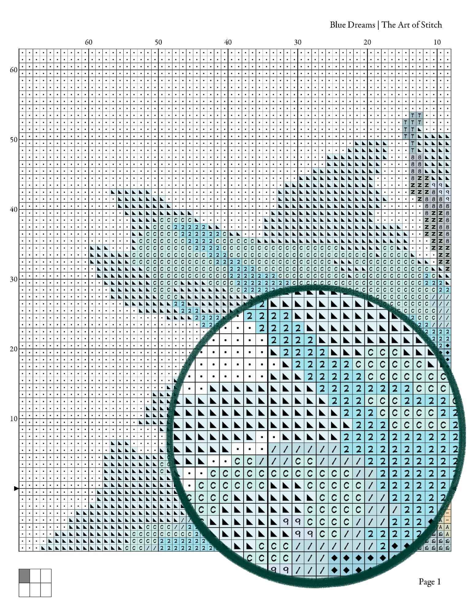Blue Dreams Cross Stitch Kit - Premium Cross Stitch Kit - The Art of Stitch