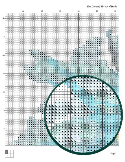 Blue Dreams Cross Stitch Kit - Premium Cross Stitch Kit - The Art of Stitch