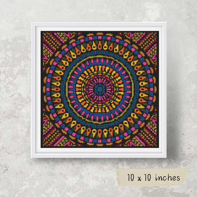 Mandala Series: Time Cross Stitch Pattern
