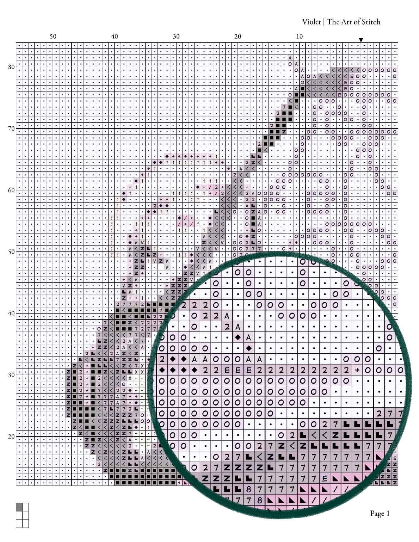 Violet Cross Stitch Kit - Premium Cross Stitch Kit - The Art of Stitch