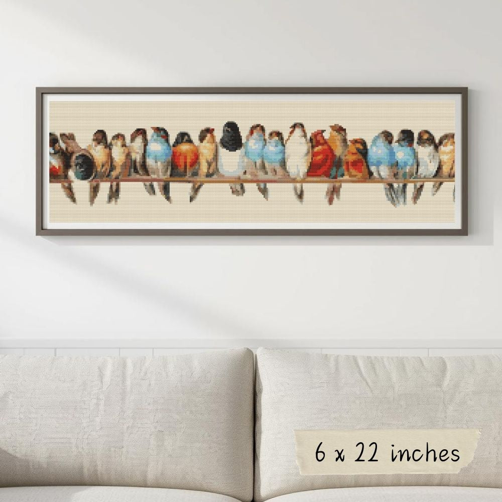 A Row of Birds Cross Stitch Pattern