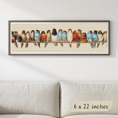 A Row of Birds Cross Stitch Pattern