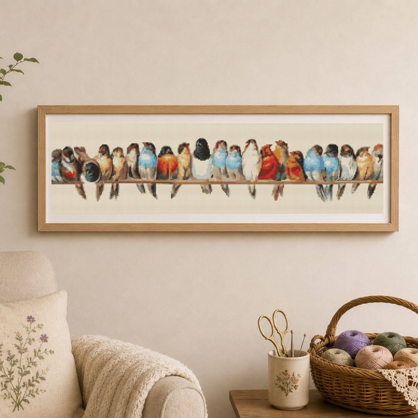 A Row of Birds Cross Stitch Pattern