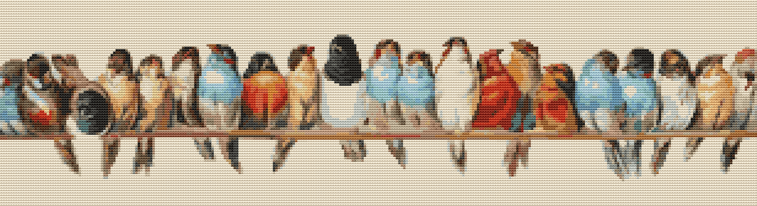 A Row of Birds Cross Stitch Pattern by The Art of Stitch