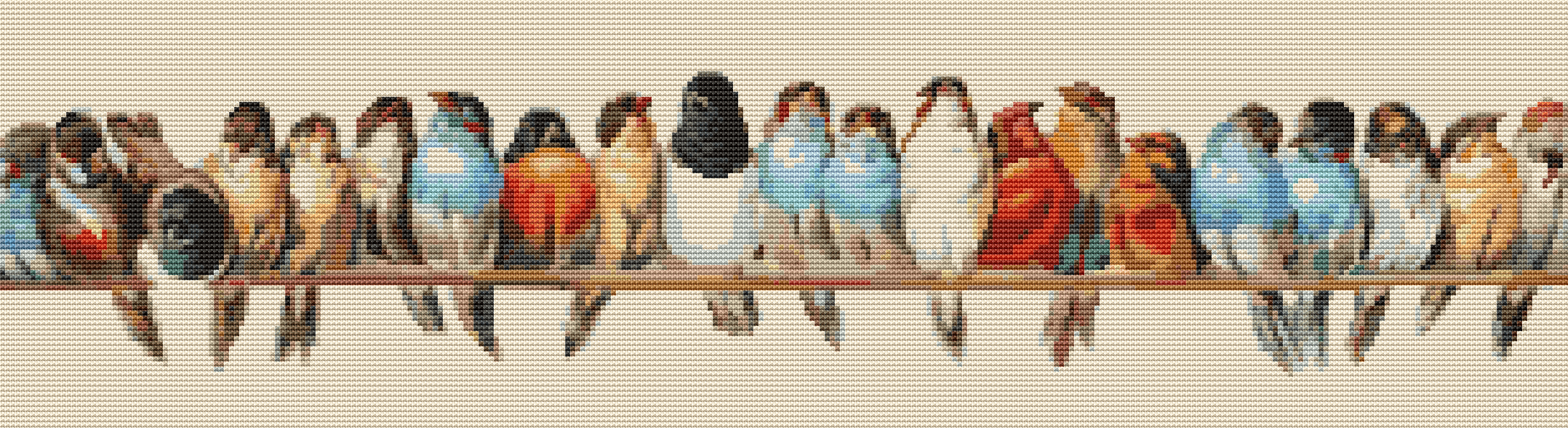 A Row of Birds Cross Stitch Pattern by The Art of Stitch