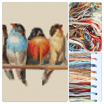 A Row of Birds Cross Stitch Kit
