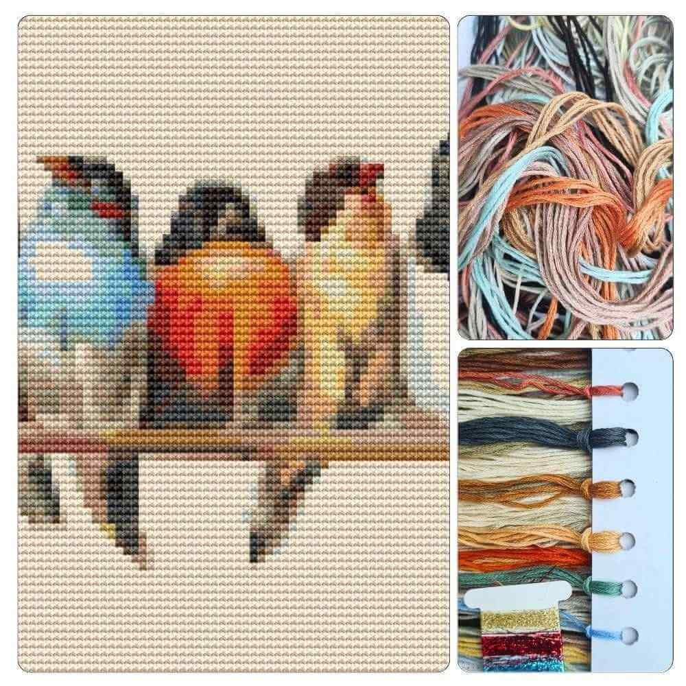 A Row of Birds Cross Stitch Kit