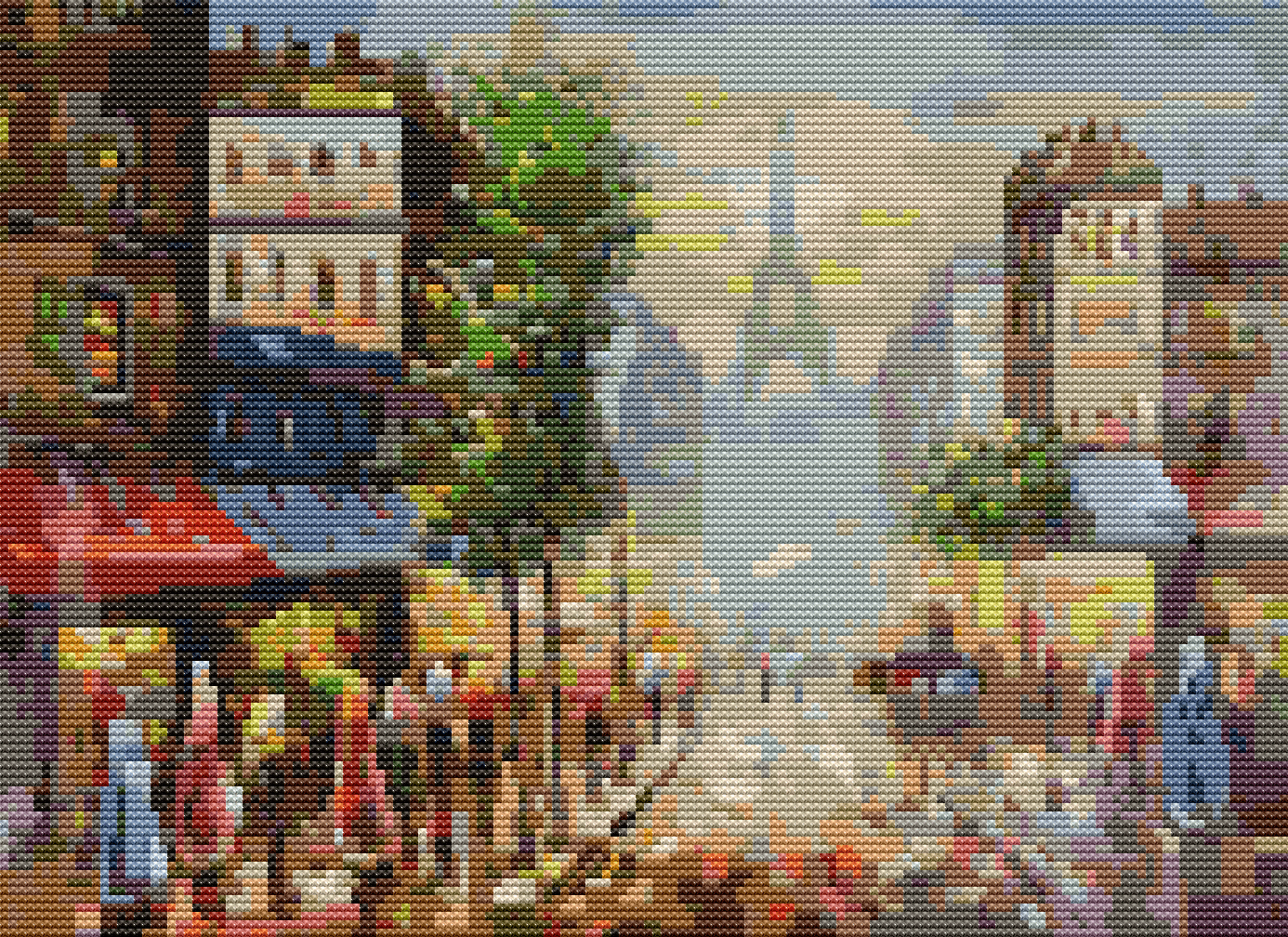 View of the Eiffel Tower Cross Stitch Kit | The Art of Stitch