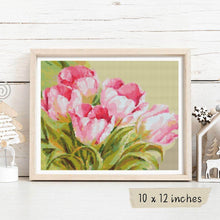 Pink Tulips Cross Stitch Pattern by The Art of Stitch