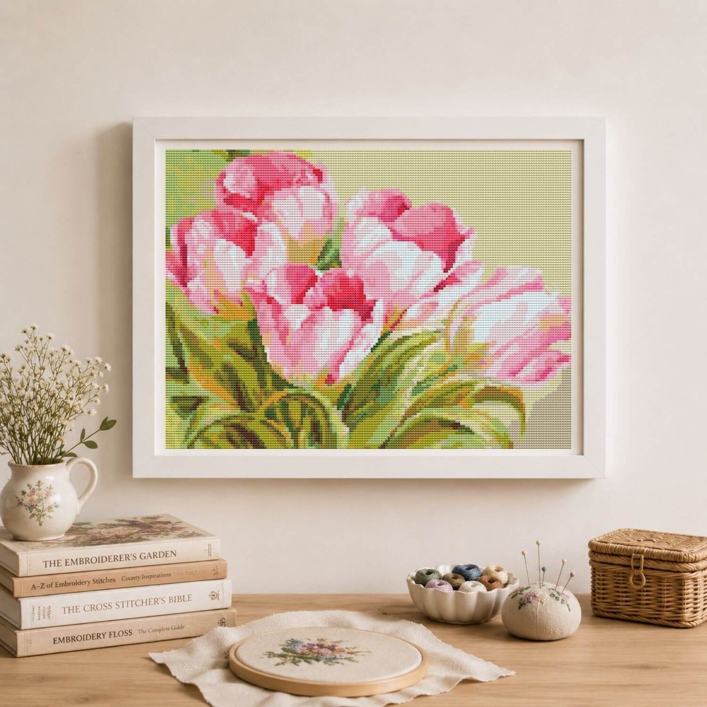 Pink Tulips Cross Stitch Pattern