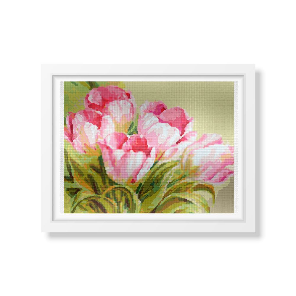 Pink Tulips Cross Stitch Kit | The Art of Stitch