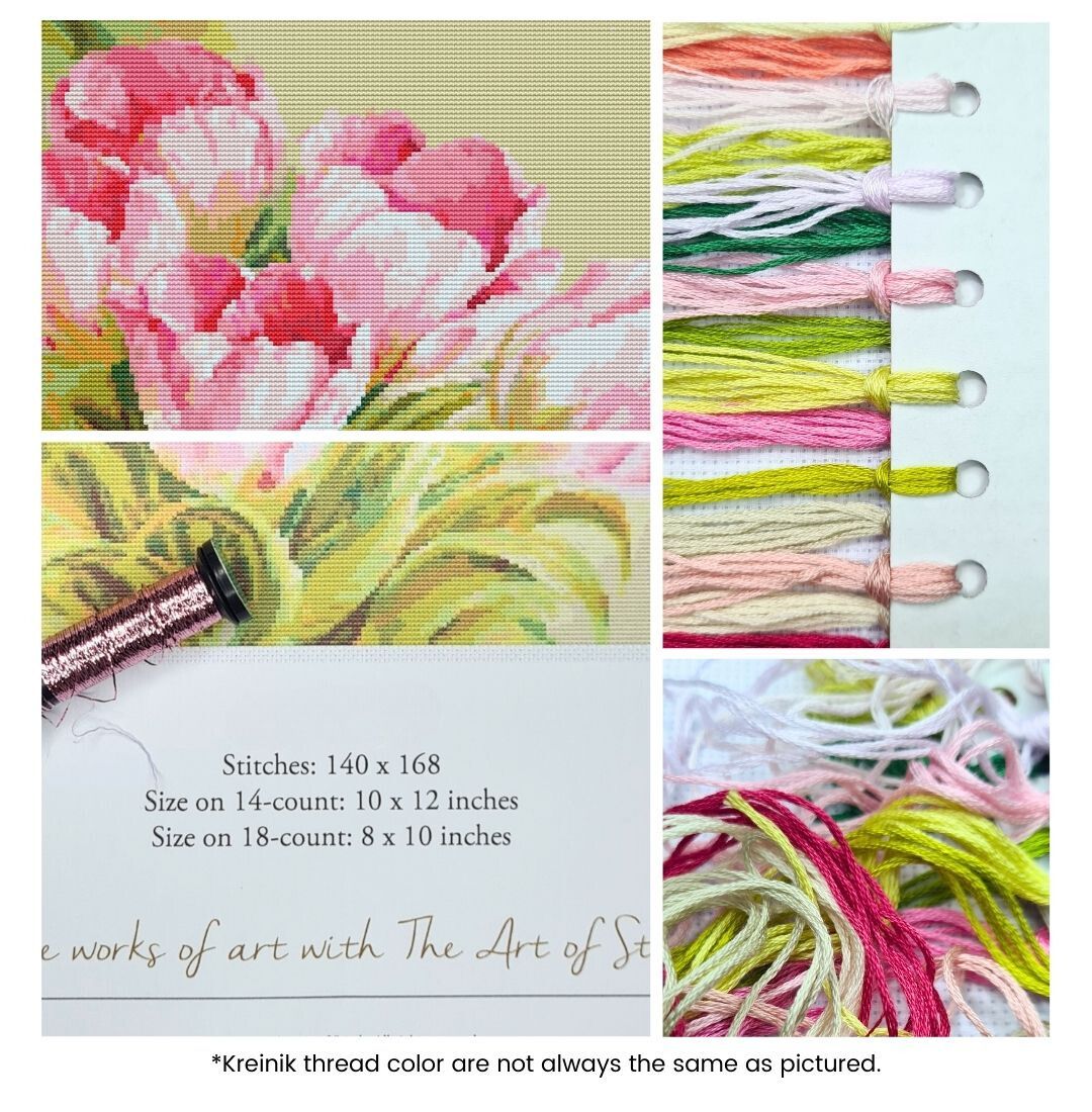 Pink Tulips Cross Stitch Kit | The Art of Stitch