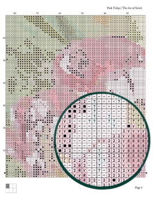Pink Tulips Cross Stitch Kit - Premium Cross Stitch Kit - The Art of Stitch