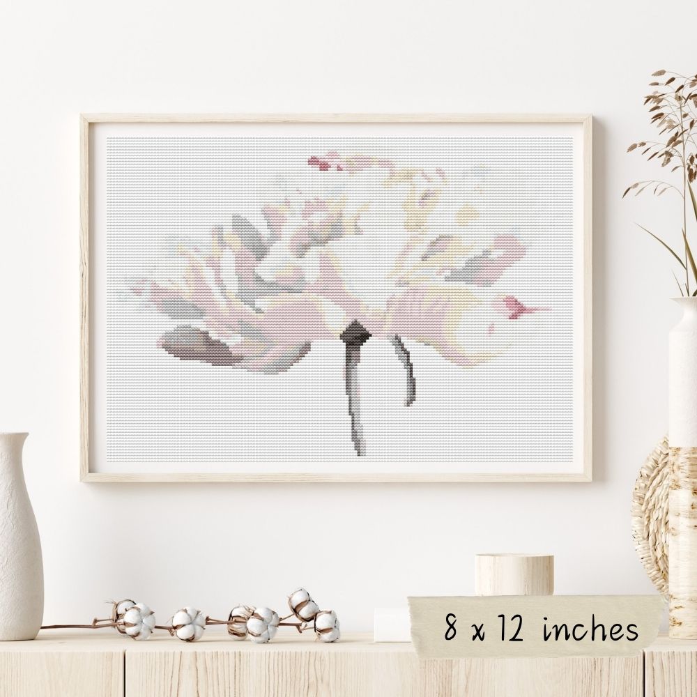 White Tulips Cross Stitch Pattern