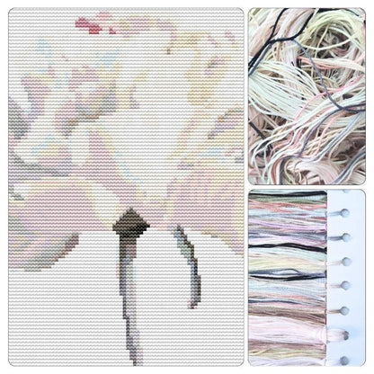 White Tulips Cross Stitch Kit