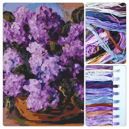 Lilacs in a Vase Cross Stitch Kit