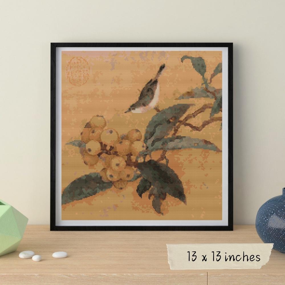 Loquats and Mountain Bird Cross Stitch Kit