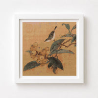 Loquats and Mountain Bird Cross Stitch Kit - Premium Cross Stitch Kit - The Art of Stitch