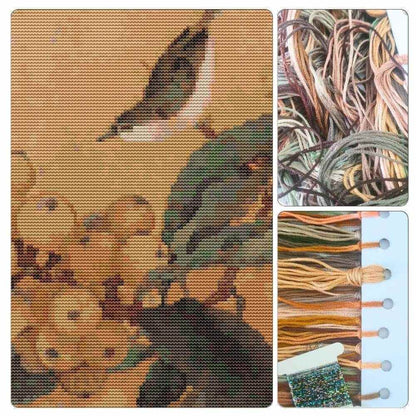Loquats and Mountain Bird Cross Stitch Kit