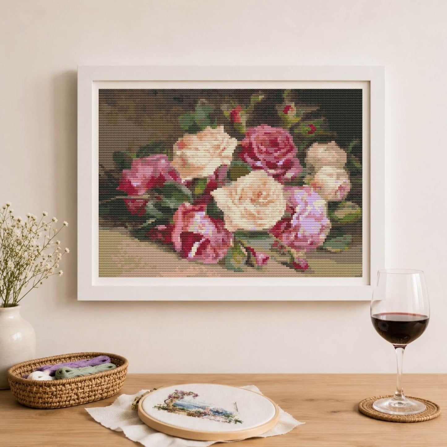 Bed of Roses Cross Stitch Kit