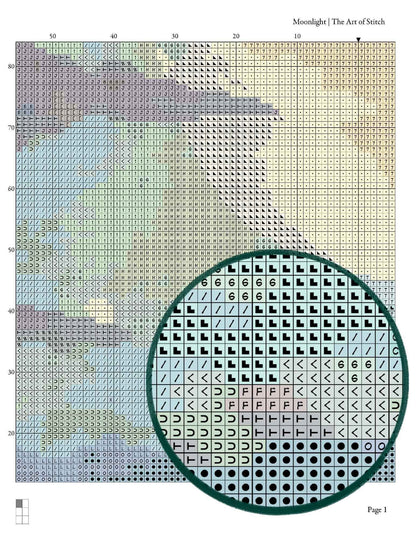 Moonlight Cross Stitch Pattern - Premium Cross Stitch Pattern - The Art of Stitch